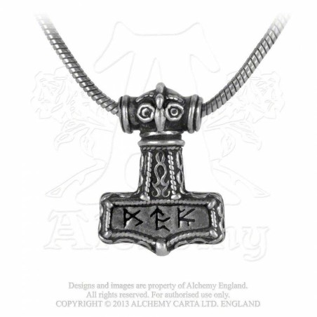 Alchemy Gothic P338 Bindrune Hammer pendant necklace