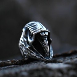 Stainless Steel Plague Doctor Reaper Bird Skull Ring