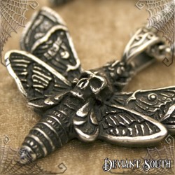 Stainless Steel Large Death Moth Necklace