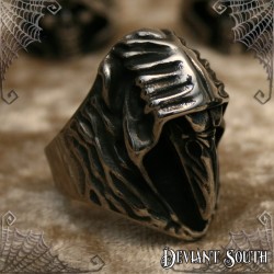 Stainless Steel Plague Doctor Reaper Bird Skull Ring