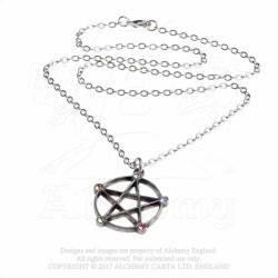 Pastel Swarovski Necklace -- Alchemy P786 Wiccan Elemental Pentacle