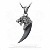 Alchemy Gothic P788 Wolf Macht -- Viking fang tooth pewter pendant necklace