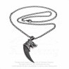 Alchemy Gothic P788 Wolf Macht -- Viking fang tooth pewter pendant necklace