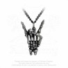 Heavy Metal skeleton hand sign necklace -- Alchemy P797 Maloik