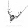 Pewter Stag Skull Necklace -- Alchemy P807 White Hart, Black Rose