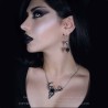 Pewter Stag Skull Necklace -- Alchemy P807 White Hart, Black Rose