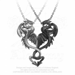 Twin Dragons Interlocking Necklaces -- Alchemy P811 Draconic Tryst