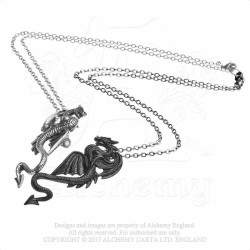 Twin Dragons Interlocking Necklaces -- Alchemy P811 Draconic Tryst