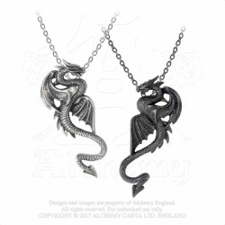 Twin Dragons Interlocking Necklaces -- Alchemy P811 Draconic Tryst