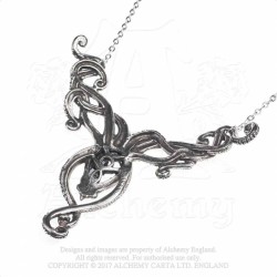 Large Swarovski Octopus Tentacle Necklace -- Alchemy P818 Kraken