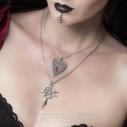 Alchemy Gothic P845 Goddess -- pentacle triple moon pewter pendant nec