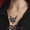 Alchemy Gothic P847 Gorgon's Eye -- green eye Swarovski, serpent snake