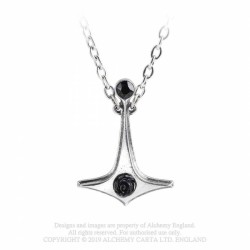 Alchemy Gothic P880 Thor's Rose pewter pendant necklace