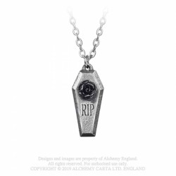 Alchemy Gothic P881 RIP Rose pewter pendant necklace