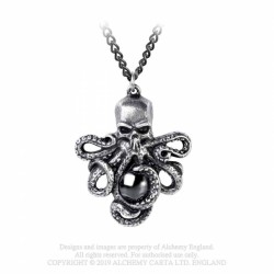 Pewter Octopus Tentacle Necklace -- Alchemy P888 Mammon of The Deep