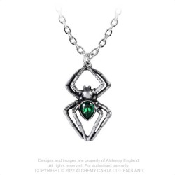 Alchemy Gothic P904 Emerald Spiderling -- green Swarovski