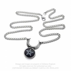 Alchemy Gothic P911 Sin-Horned -- pentagram black disc crescent moon