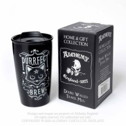 Alchemy Gothic MRDWM3 Purrfect Brew: Double Walled Mug