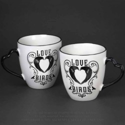 Alchemy Gothic CM3 Love Birds Couple Mug Set