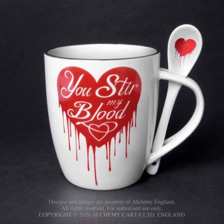 Alchemy Gothic ALMUG18 You Stir My Blood: Mug and Spoon Set