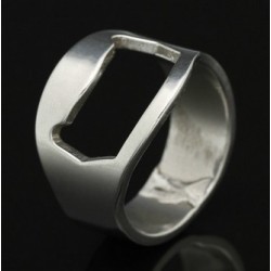 Stainless Steel Bottle Opener Ring - Silver