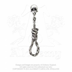Alchemy Gothic E256 Hang Man's Noose Stud Earring (single)
