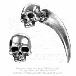 Alchemy Gothic E320 Tomb Skull Horn Faux Stretcher (single)