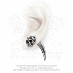 Alchemy Gothic E320 Tomb Skull Horn Faux Stretcher (single)