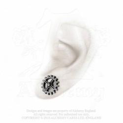 Alchemy Gothic E353 Industrilobe stud earrings (pair)