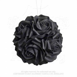 Alchemy Gothic ROSE6 Black Rose Decorative Hanging Ball