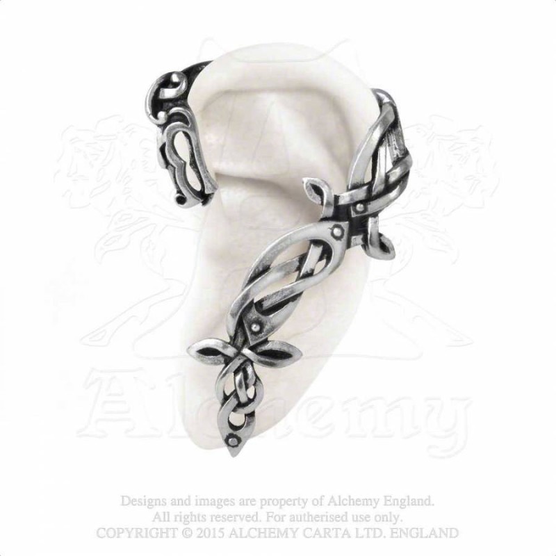 Alchemy Gothic E361 Osberg Dragon Stud Ear-Wrap (left)