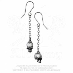 Alchemy Gothic E364 Deadskull Dropper Earrings (pair)