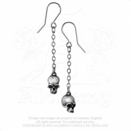 Alchemy Gothic E364 Deadskull Dropper Earrings (pair)