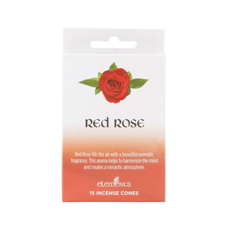 Elements Incense Cones - Red Rose (15 cones)