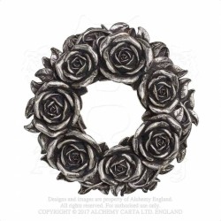Alchemy Gothic V65 Rose Wreath Wall Plaque / Candle Wreath