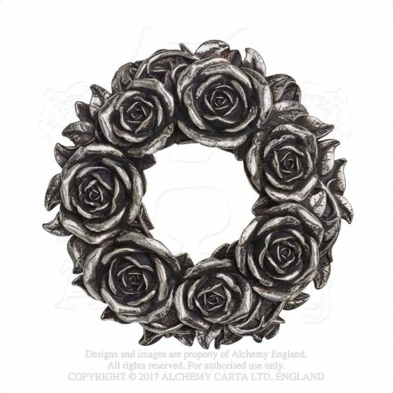 Alchemy Gothic V65 Rose Wreath Wall Plaque / Candle Wreath