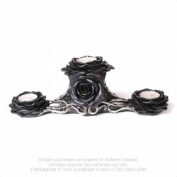 Alchemy Gothic V96 Black Rose Triple T-Light Holder