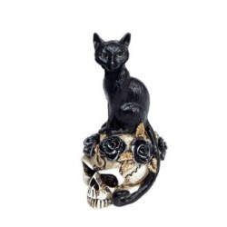 Alchemy Gothic VM3 Cat/Skull: Miniature resin ornament