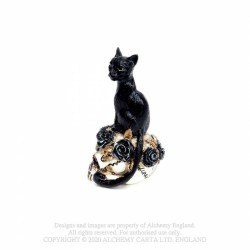 Alchemy Gothic VM3 Cat/Skull: Miniature resin ornament