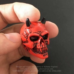 Alchemy Gothic VM5 Demon Skull: Miniature resin ornament
