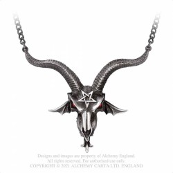 Alchemy P921 Baphometica (Large Baphomet Skull) -- red Swarovski