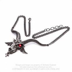 Alchemy P921 Baphometica (Large Baphomet Skull) -- red Swarovski