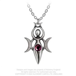 Alchemy Gothic P924 Danu Pendant -- triple moon goddess