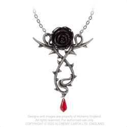 Alchemy Gothic P928 Capathian Rose -- black rose twisted thorned vine