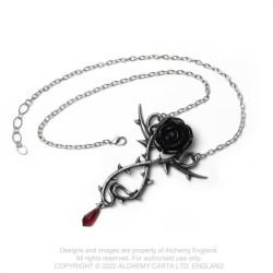 Alchemy Gothic P928 Capathian Rose -- black rose twisted thorned vine