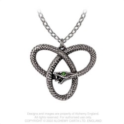 Alchemy Gothic P929 Eve's Triquetra pendant necklace -- fern green