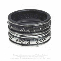 Alchemy Gothic AG-R212 Demon Black & Angel White pewter rings (pair)
