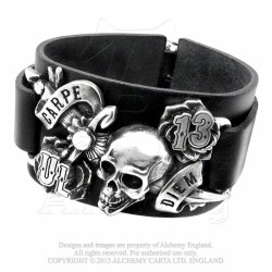 Alchemy Gothic ULA7 Carpe Diem leather wristband