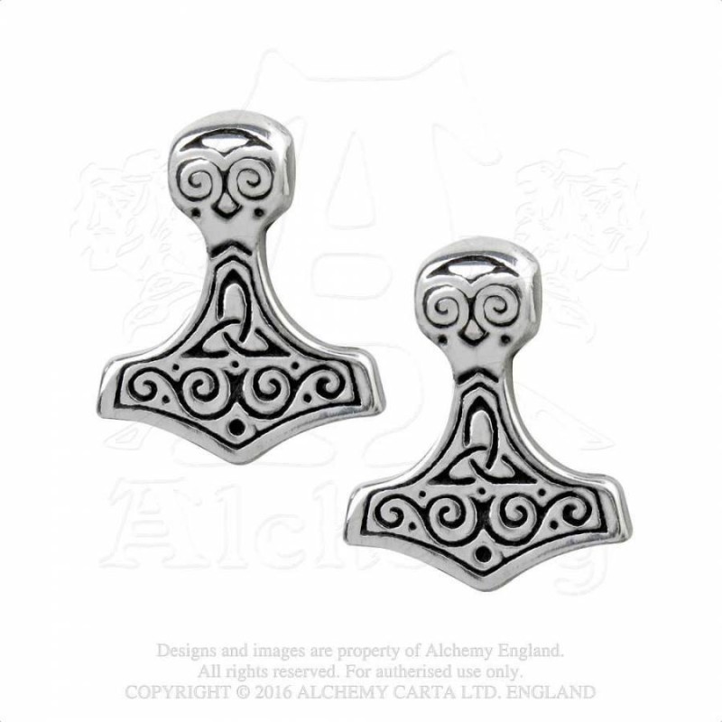 Alchemy Gothic E384 Thor Hammer Studs stud earrings (pair)