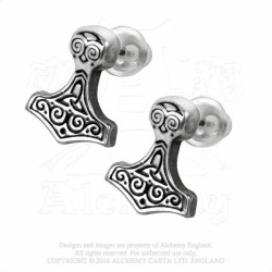 Alchemy Gothic E384 Thor Hammer Studs stud earrings (pair)